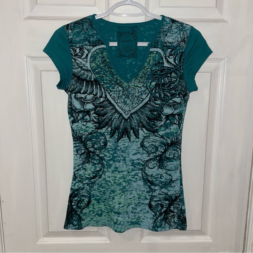 Teal Graphic Short Sleeve Tee